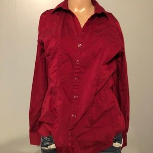 New York & Company Women's Red Medium Blouse